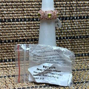 Bomb Party August 2025 Rose Gold Plated Ring with Lab Created Peridot Stones